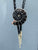 Black Ammonite Bolo Tie. Fossil Stone Bola Leather Lariat Necklace