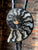Black Ammonite Bolo Tie. Fossil Stone Bola Leather Lariat Necklace