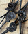Black Ammonite Bolo Tie. Fossil Stone Bola Leather Lariat Necklace