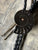 Black Ammonite Bolo Tie. Fossil Stone Bola Leather Lariat Necklace