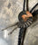 Black Ammonite Bolo Tie. Fossil Stone Bola Leather Lariat Necklace