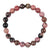 Rhodonite Bead Bracelet, Natural Stone Stretch Mala Bracelet