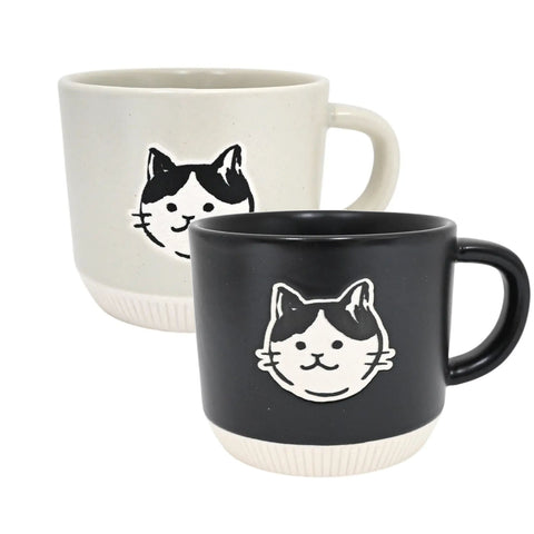 Cute Cat Coffee Mug, Tea Cup - Tux Kitty on White or Black