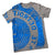 Manhole Cover T-Shirt. Detroit Tire Print, Honolulu Blue on Athletic Grey - Football Fan Inspired!