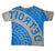Manhole Cover T-Shirt. Detroit Tire Print, Kids sizes in Honolulu Blue on Athletic Grey - Football Fan Inspired!