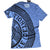 Detroit Manhole T-Shirt. Tire Print, heather blue triblend v-neck. Well Done Goods