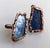 Blue Kyanite Stone Cufflinks, Electroformed Copper
