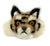 Cute Fuzzy Bobcat Face Brooch. Tiger? Lynx? Pinback, Vintage Fur Cat Lapel Pin