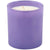 Purple glass candle on white background. 