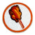 Chicken on a Stick 1.5" round iron on patch