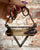 Natural African Smoky Citrine Crystal Horizontal Triangle Choker. Dark, Oxidized Electroformed Copper