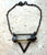 Natural African Smoky Citrine Crystal Horizontal Triangle Choker. Dark, Oxidized Electroformed Copper