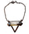 Natural African Smoky Citrine Crystal Horizontal Triangle Choker. Dark, Oxidized Electroformed Copper