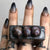 Chatoyant Ruby Corundum Ring, Gunmetal Patina Electroformed Copper, Wide Band. Size 7.5 (Copy)