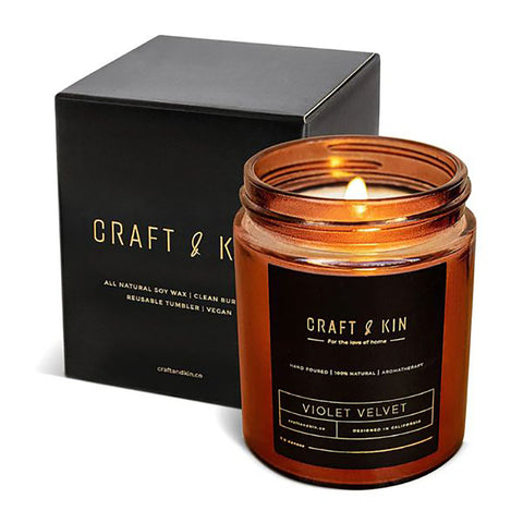 Violet Velvet Soy Wax Candle 7.6 oz., by Craft & Kin
