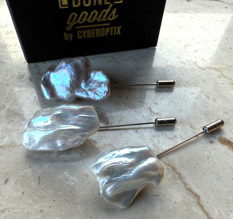 Baroque Pearl Lapel Pin, Real Pearl Brooch. Stick Pin, Hat Pin, Alternative Boutonniere