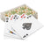 Playing cards with a marijuana leaf design on the back of the cards. Cards are in an acrylic case. 