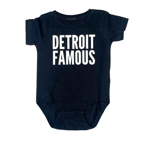 Detroit Famous Baby One-Piece, Infant Bodysuit, Black Playsuit