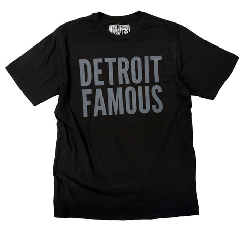 Detroit Famous T-Shirt. Black Unisex Tee