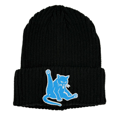 Detroit Kitties Cuffed Beanie, Textured Black Ribbed Cap