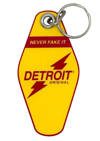 Detroit Original Motel Style Keychain - Never Fake it Bag Charm, USB Tag