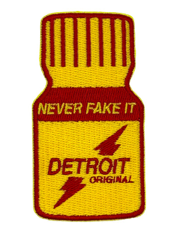 Detroit Original Patch - Never Fake It, Iron-on Embroidered Patch