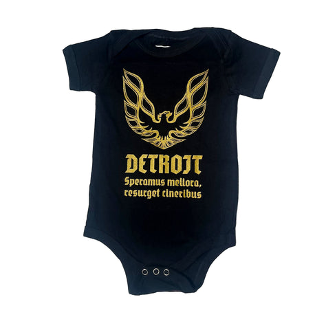 Detroit Phoenix Rising Baby One-Piece, Infant Bodysuit, Black Playsuit