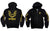 Detroit Phoenix Rising Zip Hoodie, Gold on Black (Hood Bird Parody). Unisex Black Hooded Sweatshirt