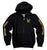 Detroit Phoenix Rising Zip Hoodie, Gold on Black (Hood Bird Parody). Unisex Black Hooded Sweatshirt