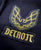 Detroit Phoenix Rising Zip Hoodie, Gold on Black (Hood Bird Parody). Unisex Black Hooded Sweatshirt