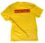 Detroit Original T-Shirt - Never Fake It! Classic Red on Yellow