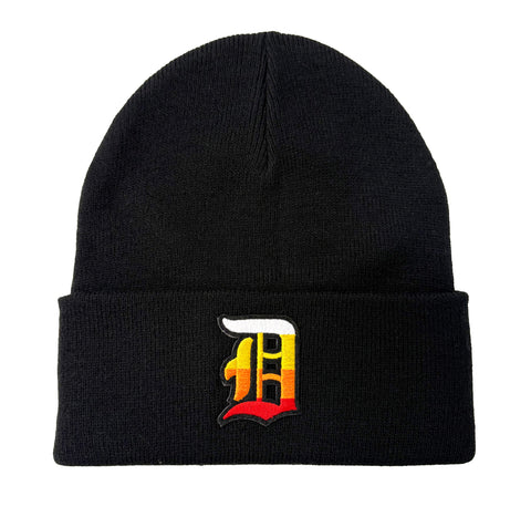 Old English D Patch Cuff Beanie Cap - Detroit Rhythm Patch Special Edition