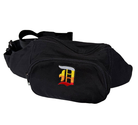 Detroit Rhythm D Fanny Pack, Black Crossbody Waist Bag