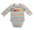 rainbow striped baby long sleeve one-piece that says "detroit" on a white background