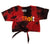 Detroit Rhythm Composer Keyhole Cropped T-Shirt, Red & Black Tie Dye