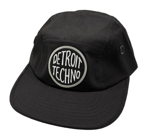 Detroit Techno 5-Panel Cap. Cotton Military Style, Camp Cap in Black, Olive or Grey