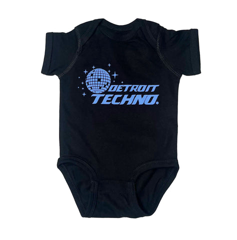 Detroit Techno Football Baby One-Piece, Infant Bodysuit, Black Playsuit