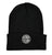 Detroit Techno Beanie, Embroidered Round Patch Knit Beanie Cap with Cuff