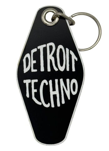 Detroit Techno Motel Style Keychain - Double-Sided Engraved Bag Charm