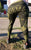 Detroit Tire Manhole Print Pants, Jogger Sweatpants - Military Green