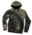 Manhole Cover Pullover Hoodie, Military Green & Black Contrast Fleece - Detroit Tire Print