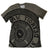 Detroit Manhole Cover T-Shirt. Detroit Tire Print, Black on Army Green