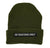 Green beanie with 'Detroiter's Only' label on a white background