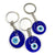 Evil Eye Keychains. Real Glass Charm Keychains