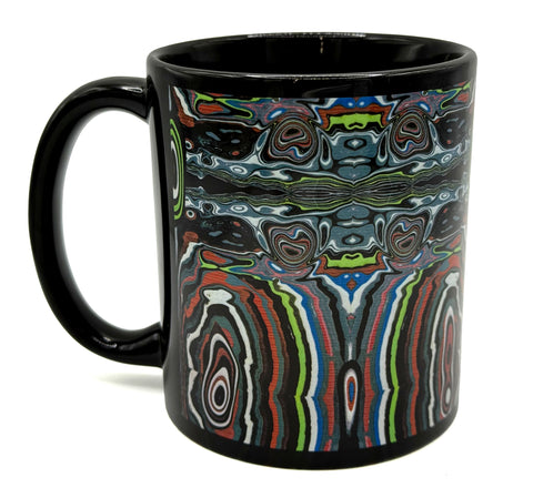 Fordite Coffee Cup, Detroit Agate Print Ceramic Cup