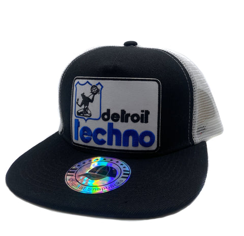 Detroit Fun Police Black & White Trucker Hat, DPD Old Logo Parody Cap