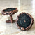 Black Solar Quartz Stalactite Cufflinks, Electroformed Copper