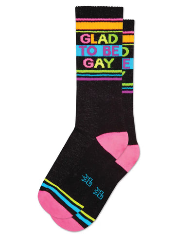 Glad to Be Gay Ribbed Gym Socks. By Gumball Poodle, Made in USA!