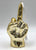 Holiday Middle Finger Ornament - gold glazed ceramic Christmas tree flipping bird