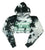 Green TECHNO Tie Dyed Cropped Hoodie